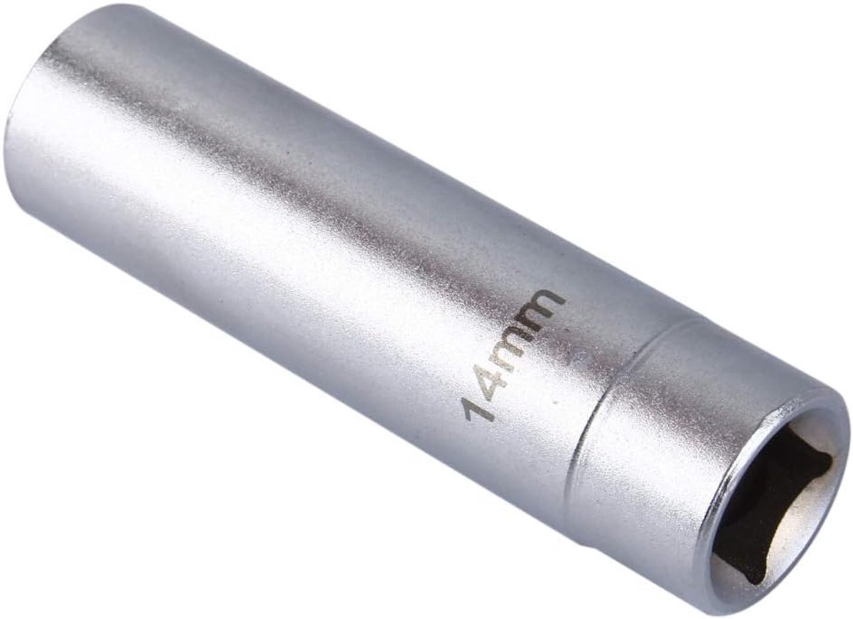 SnelShoppen - 12-Punts Steeksleutel 14mm Bougiekap Universele Hoogzichtbaarheid 3/8" Bougiekap Polijstgereedschap Magnetische Verwijdertool 12-Punts
