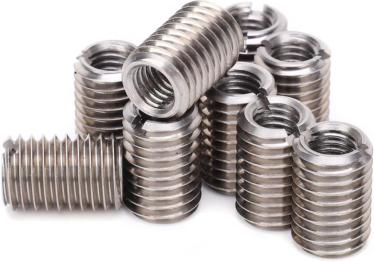 SnelShoppen - 10 Stuks Draad Reparatie Sleeves Reducer Moeren M8 Vrouwelijk en M12 Mannelijk Draad Conversie voor Mechanische Toepassingen