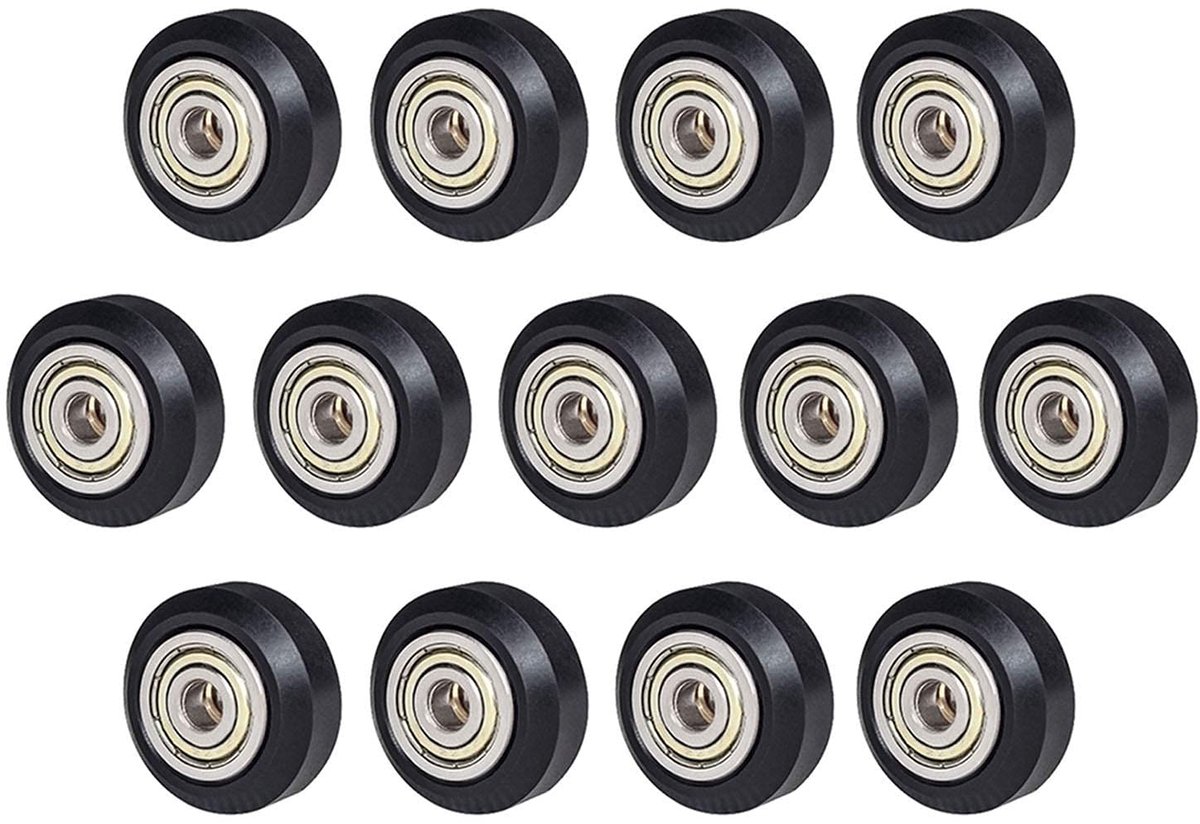 SnelShoppen - 3D Drucker Rollers V-Slot POM Wielen voor Creality Ender 3 3D Printer Serie - 13 Stuks - Duurzaam en Hoogwaardige Vervangingswielen