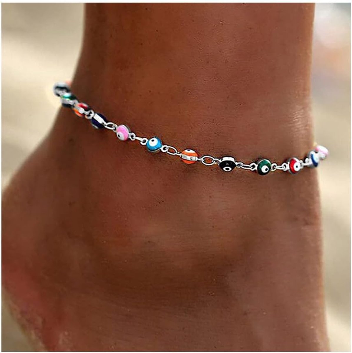 SnelShoppen - Kleurrijke Beaded Enkelbandjes met Gouden Kralen - Verstelbare Boho Strandmode Voetjuwelen voor Vrouwen en Meisjes - Perfect voor Zomer