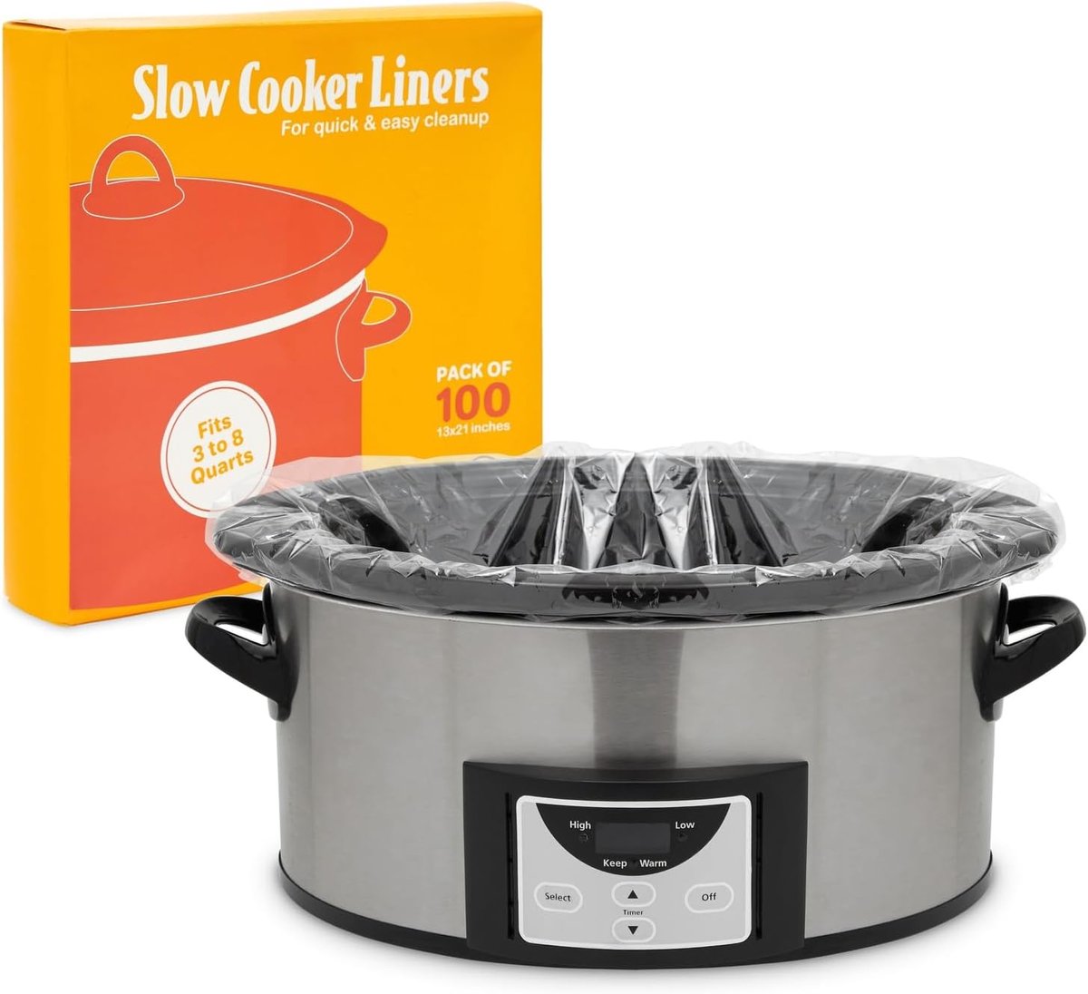 Slow Cooker Liners 13x21 inch - Volledige maat - 100 stuks - Ideaal voor vlees en soepen - ShopVlot
