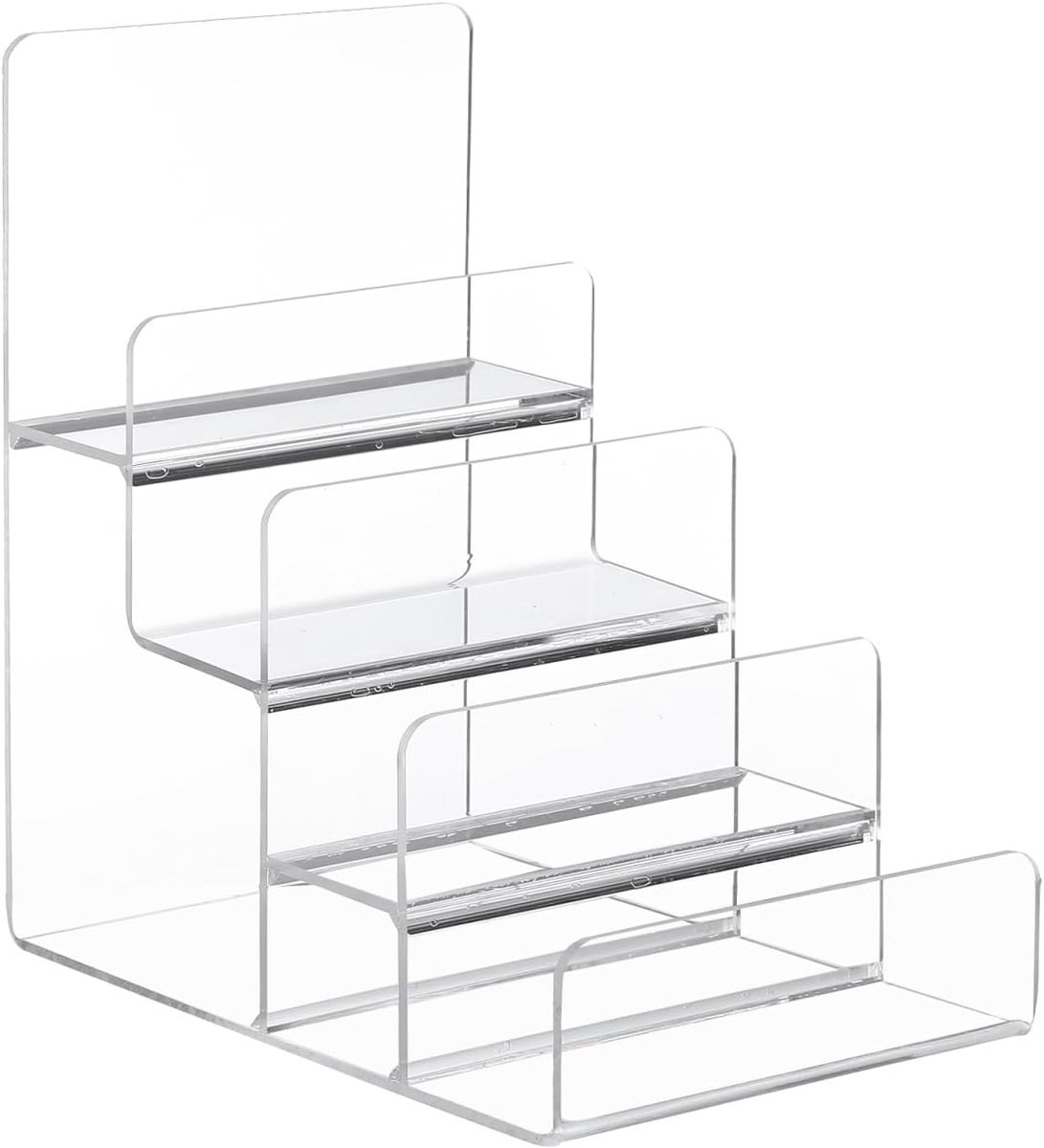 SnelShoppen - Acryl Portemonnee Display Stand - 4 Laags Handtas Houder - Transparante Riser voor Sieraden en Brillen - Organiser voor Thuis en Winkels