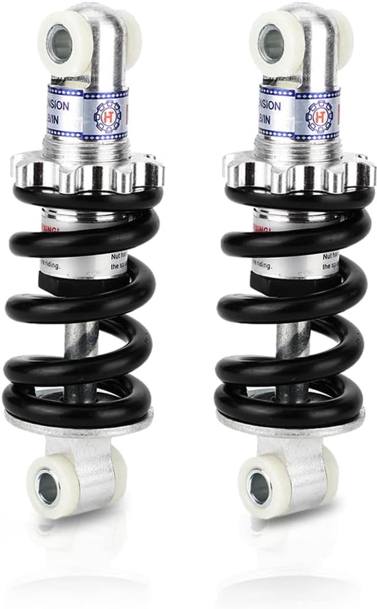 SnelShoppen - 2 Stuks Achter Schokdemper 125mm 750LBS Verstelbare Motor Achtervering Geschikt voor ATV Go-Kart Scooter
