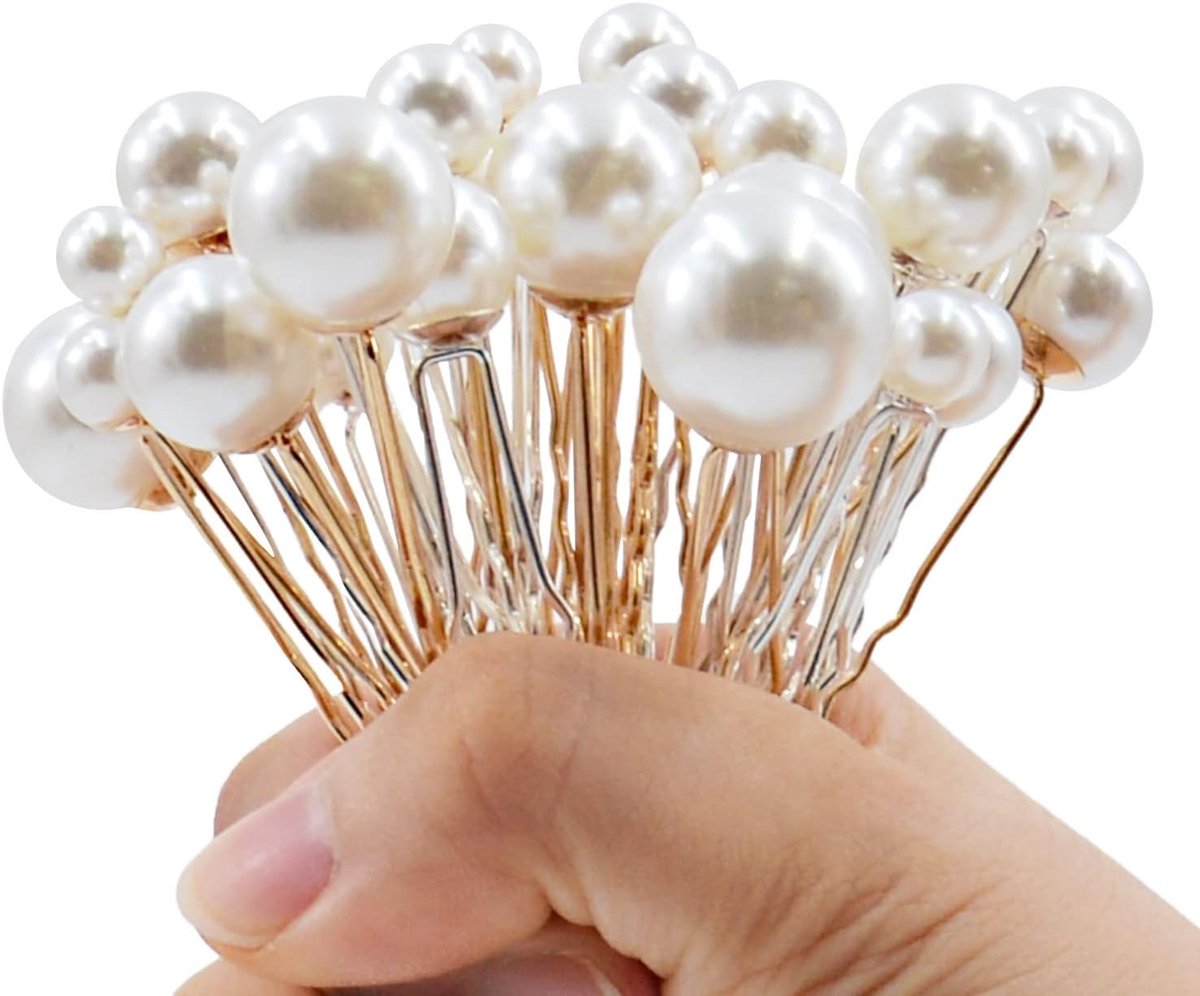Haarklemmen set 36 stuks - parelmoer U-vorm - goud + zilver - stijlvolle haaraccessoires voor bruiden - ShopVlot