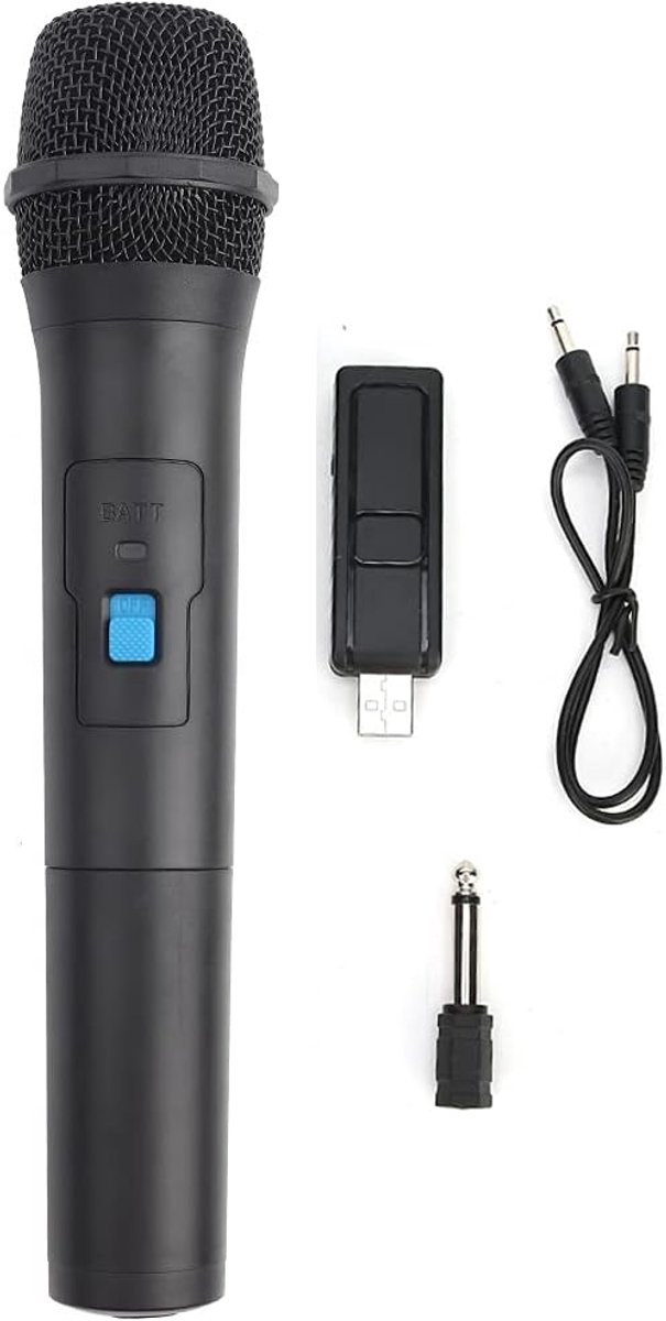 SnelShoppen - VHF Draadloze Microfoon, Handheld Karaoke Microfoon voor Buiten en Binnen, USB Ontvanger voor Zingen, Spreken, Bruiloft, Feest, 110DB Ge