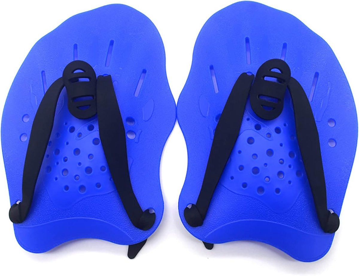 SnelShoppen - 1 Paar Zwempaddles Training Handpaddles Lichtgewicht en Snel Demonteerbare Zwemhulpmiddelen voor Volwassenen en Kinderen - Blauw
