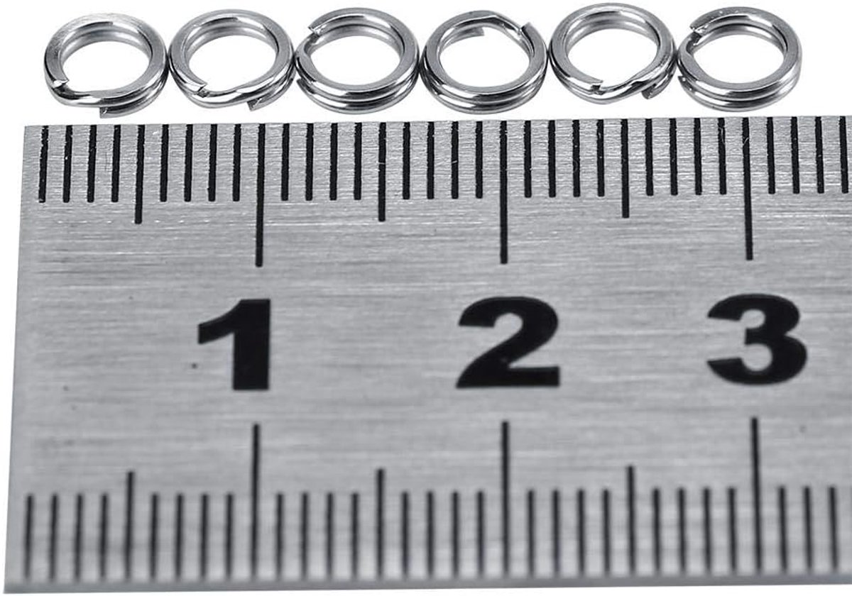 SnelShoppen - Dubbele Loop Splitringen voor Vissen - Rvs Corrosiebestendige Verbindingsringen - 50 Stuks 5# - Ideaal voor Aas en Vissen Accessoires