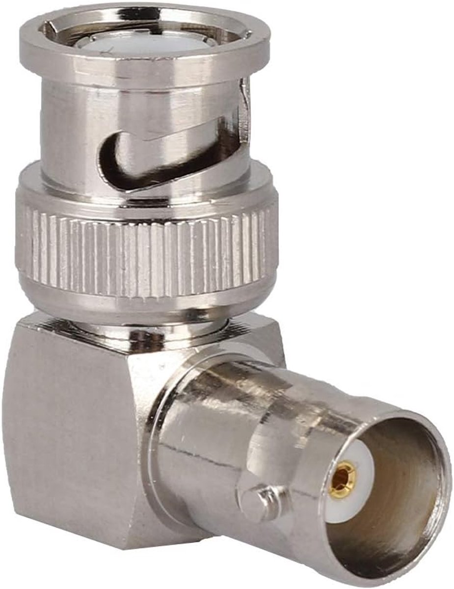 BNC adapter - hoekplug naar socket - hoogwaardig messing - ideaal voor DAB antenne - ShopVlot