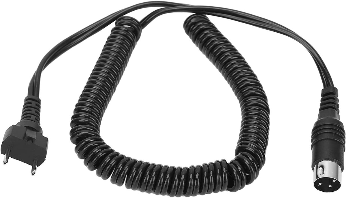 SnelShoppen - Handpiece voor nagelboor met voedingskabel, roestbestendig ontwerp met drie stekkers, duurzame elektrische handpiece voor nagelboor (zwa