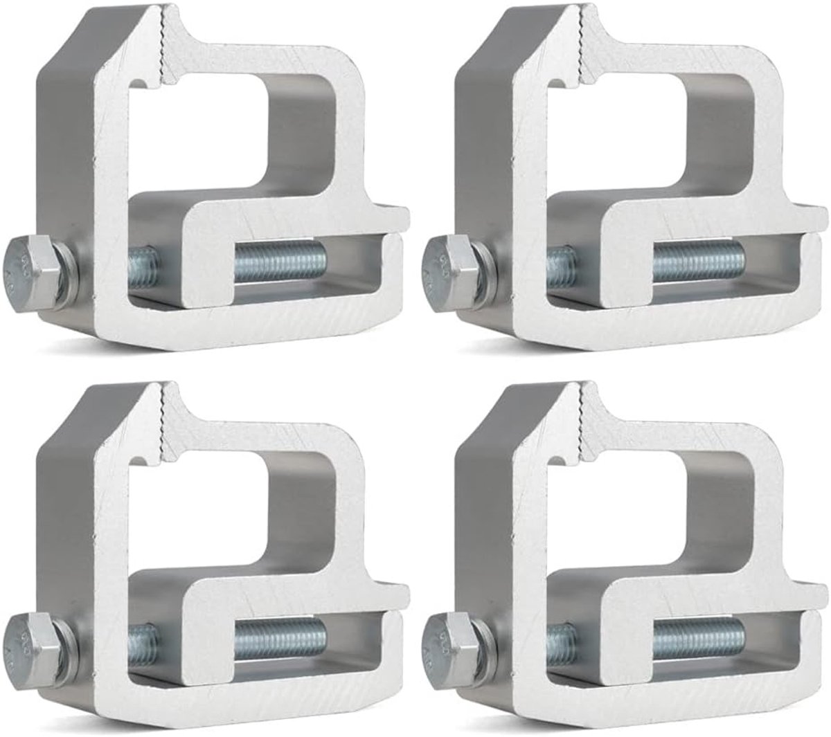 SnelShoppen - 4 Stuks Truck Cap Montage Klemmen voor Truck Bed Rack en Truck Canopy Beugels - Zilver, Corrosiebestendig, Hoogwaardige Metaal, Duurzaam