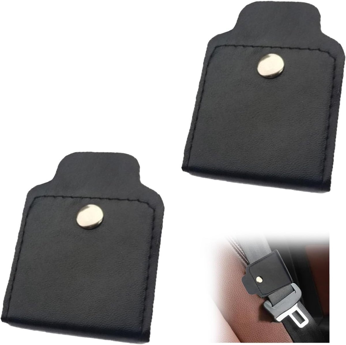 Autogordel versteller, 2 PCS Premium PU lederen veiligheidsgordel clip voor auto auto comfort universele schouder nek - ShopVlot