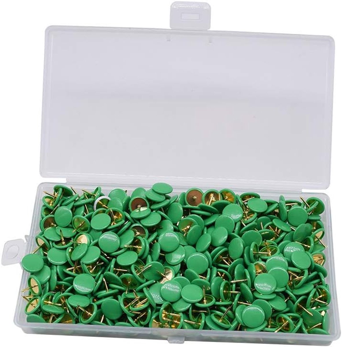 SnelShoppen - Pak van 500 Gekleurde Punaises 10 x 9 MM Duimspijkers voor Muurkaarten, Foto's - Rood, Geel, Blauw, Groen, Wit - Ideaal voor School, Thu