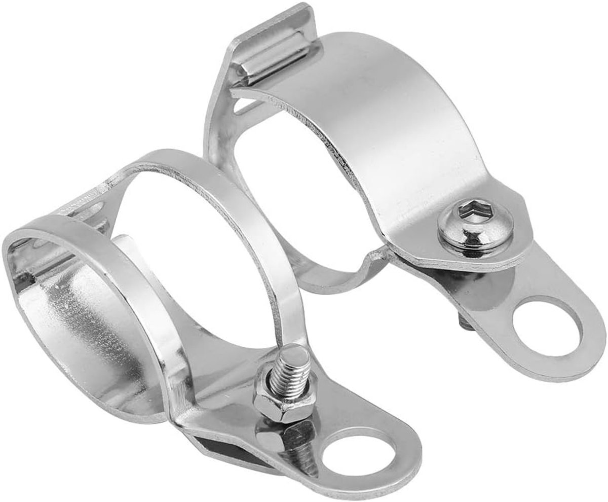 SnelShoppen - Fydun Motociclo Montageset voor Voorvork 30-45mm - 2 Stuks - Hoogwaardige Staal - Zilver - Geschikt voor Scooter en Motor