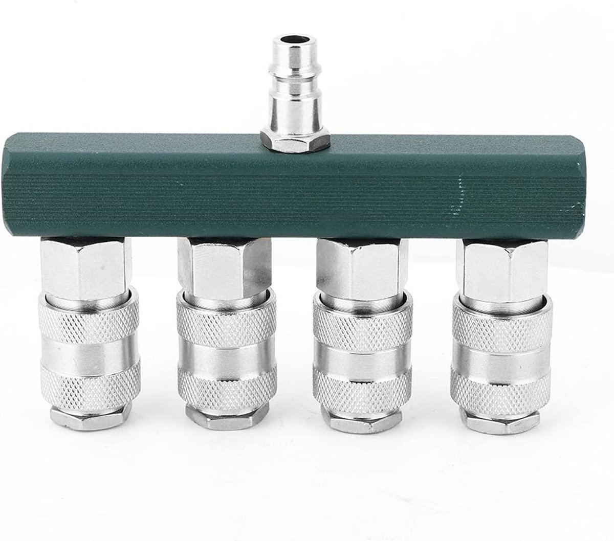 SnelShoppen - Compressed Air Distributor 4-Weg Snelkoppeling 1/4 Inch NPT Draad, Hoogwaardige Luchtslang Aansluiting, Pneumatische Verbindingen, Set v