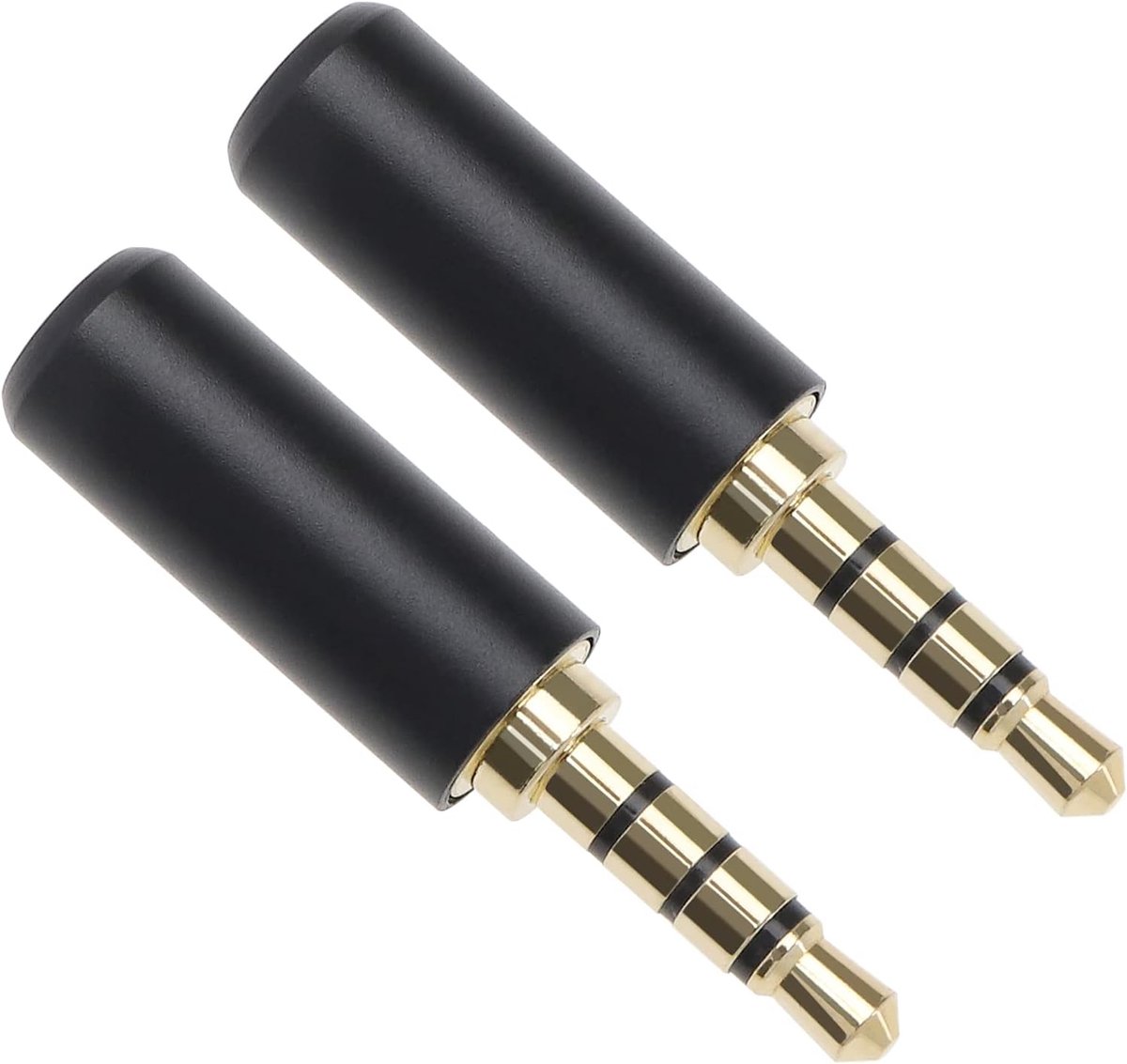 SnelShoppen - 2Stuks 3.5mm 4 Pool Audio Solder Plug Vervangingsplug voor Hoofdtelefoon Solderen met Goudgeplateerde Aansluitingen voor Reparatie van A