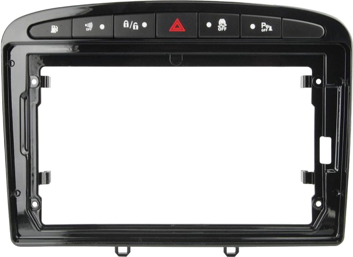 9" paneel Peugeot 308 09/2007-07/2015 piano zwart