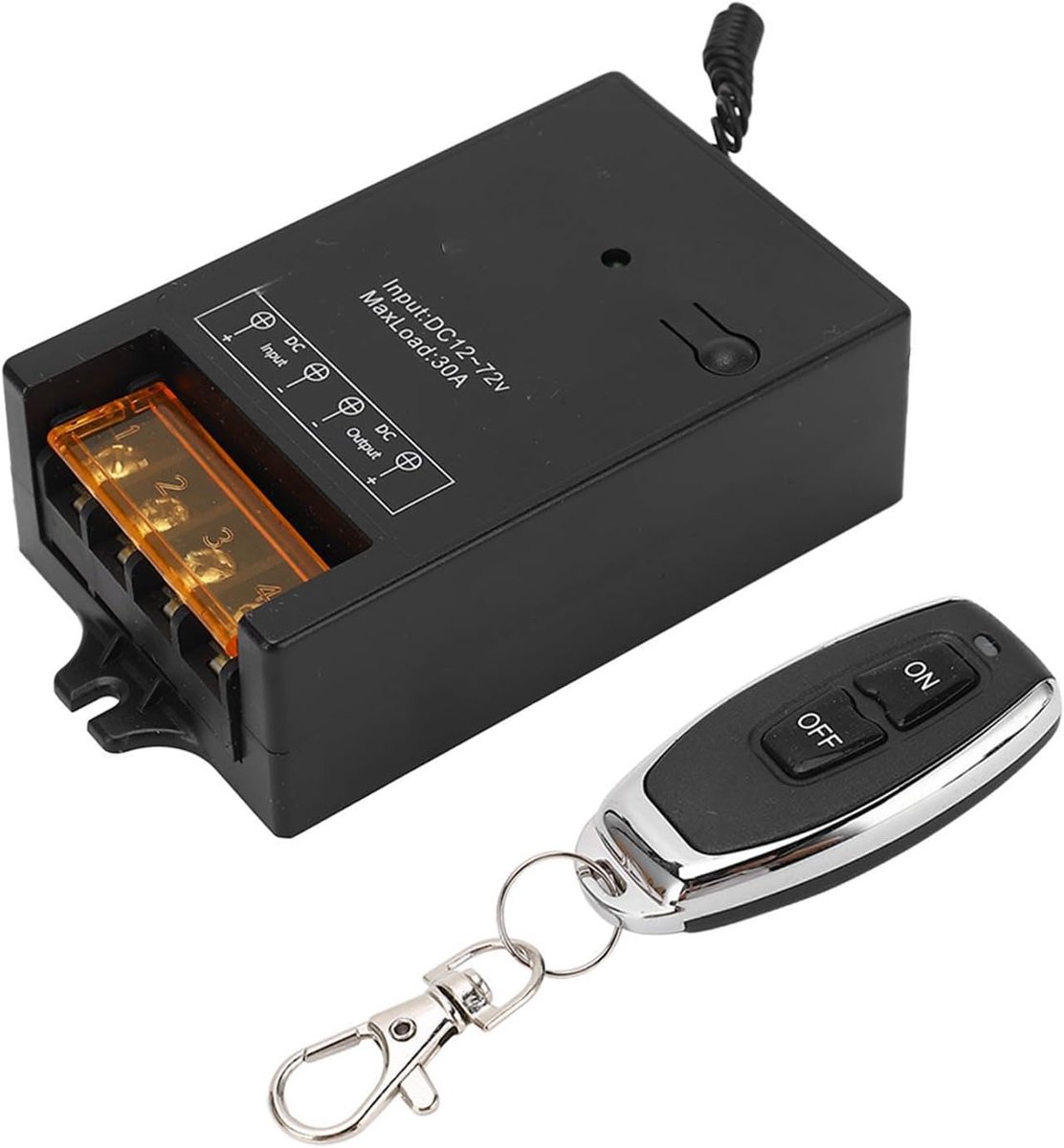 SnelShoppen - Draadloze Afstandsbediening Schakelaar Auto Relay Messing Spoel 433MHz RF 12V-72V 30A Voor Verlichting Garage Deur