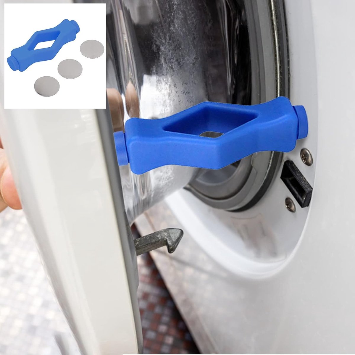 SnelShoppen - Wasmachine Deuropener, Deurstopper voor Voorlader, Magnetische Deurhouder met Sterke Magneet, Blauw, Geschikt voor de Meeste Wasmachines