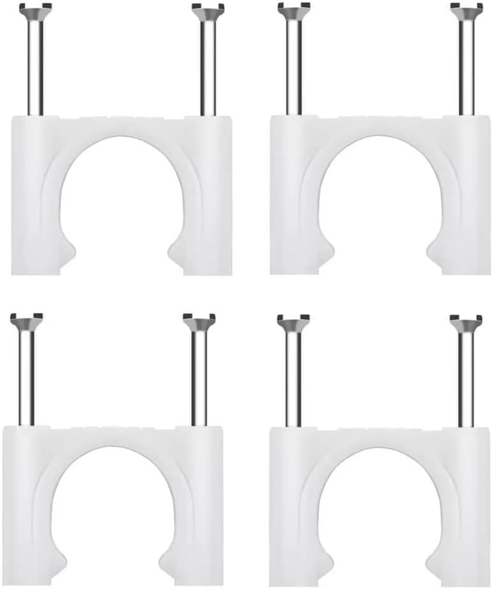 SnelShoppen - Kabel Klemmen Sterke Spijkers Wit Rond Draad Netjes 40mm, 12 Stuks voor Kabelbeheer Thuis en Kantoor