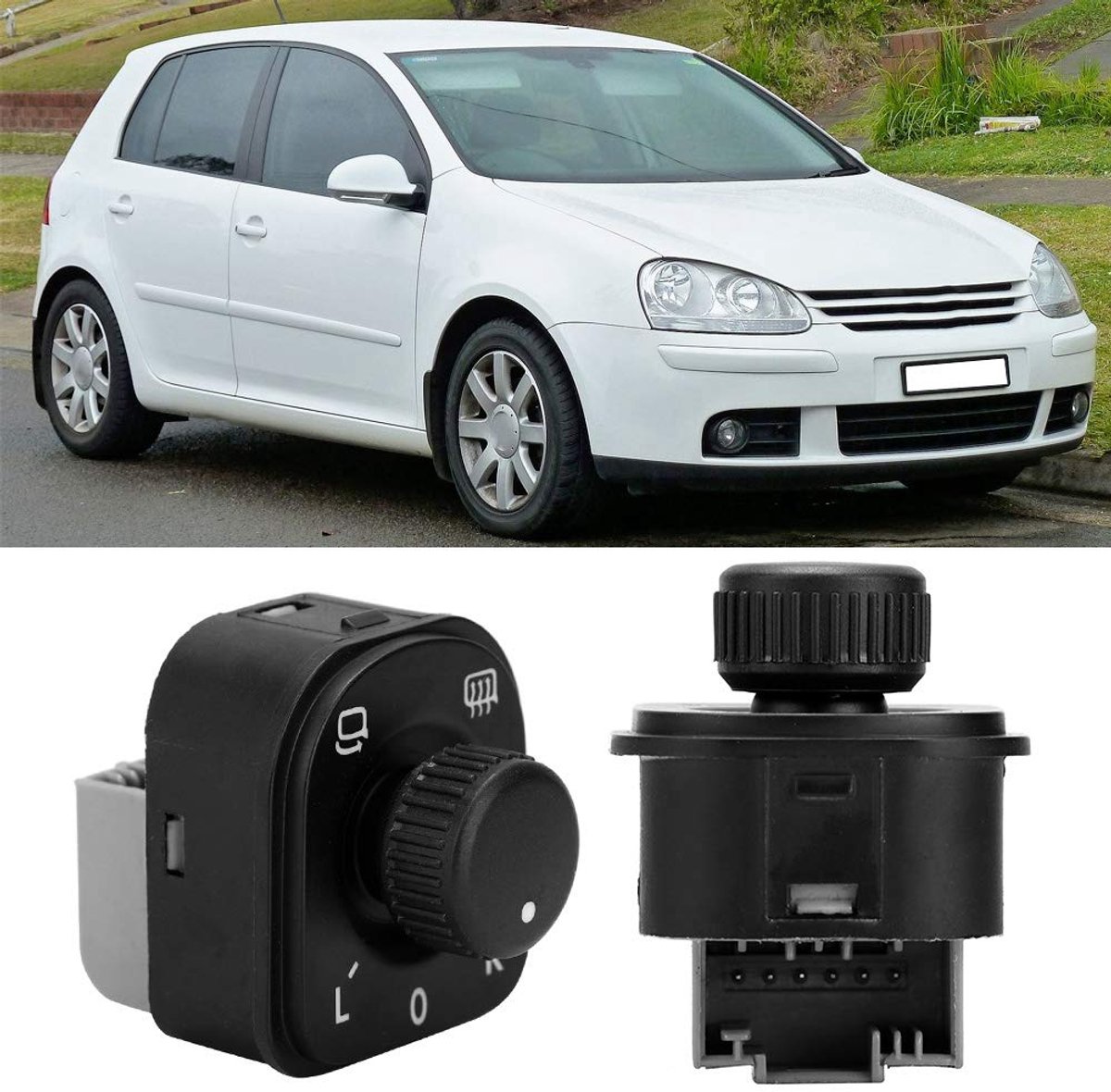SnelShoppen - Verstelknop Spiegelschakelaar Geschikt voor MK5 MK6 2006-2013 - Hooggevoelig, Eenvoudige Installatie, Directe Vervanging, Auto Accessoir