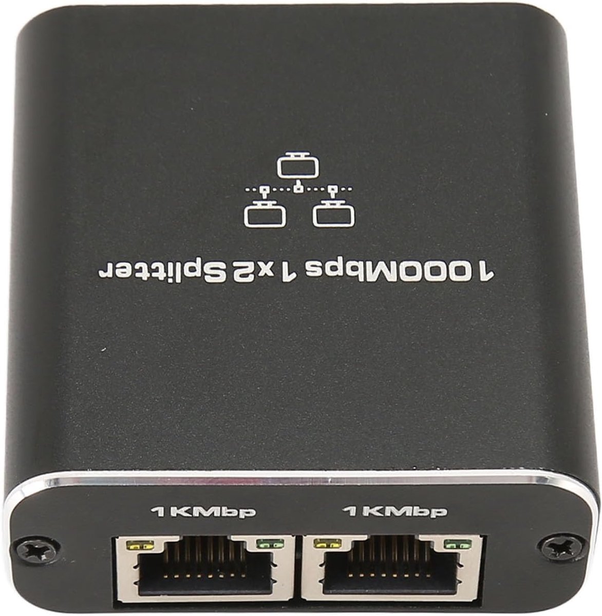 SnelShoppen - 1000Mbps Gigabit Netwerk Splitter RJ45 Ethernet Splitter 1 In 2 Uit Zwart voor PC, Laptop en Router, Hoge Kwaliteit, Tot 100m, Ideaal vo