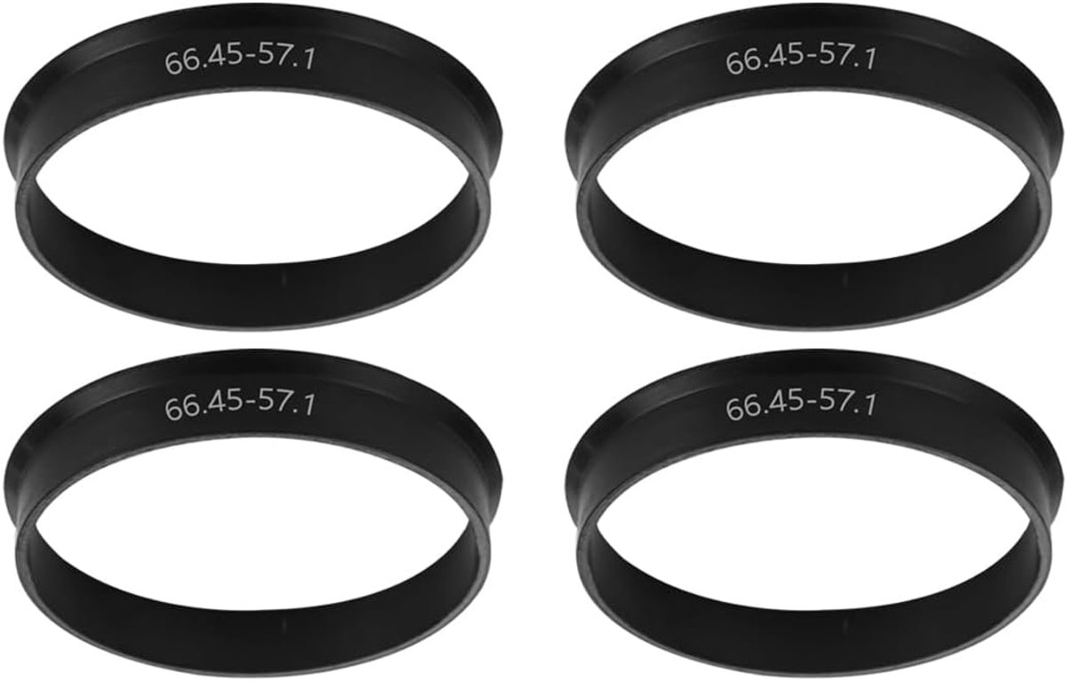 SnelShoppen - 4 Stuks Centering Ringen Plastic, Auto Naaf Centrale Ringen, Wiel Bore Centrum Spacer Naaf Ringen 66.5 mm OD op 57.1 mm ID, Geschikt voo