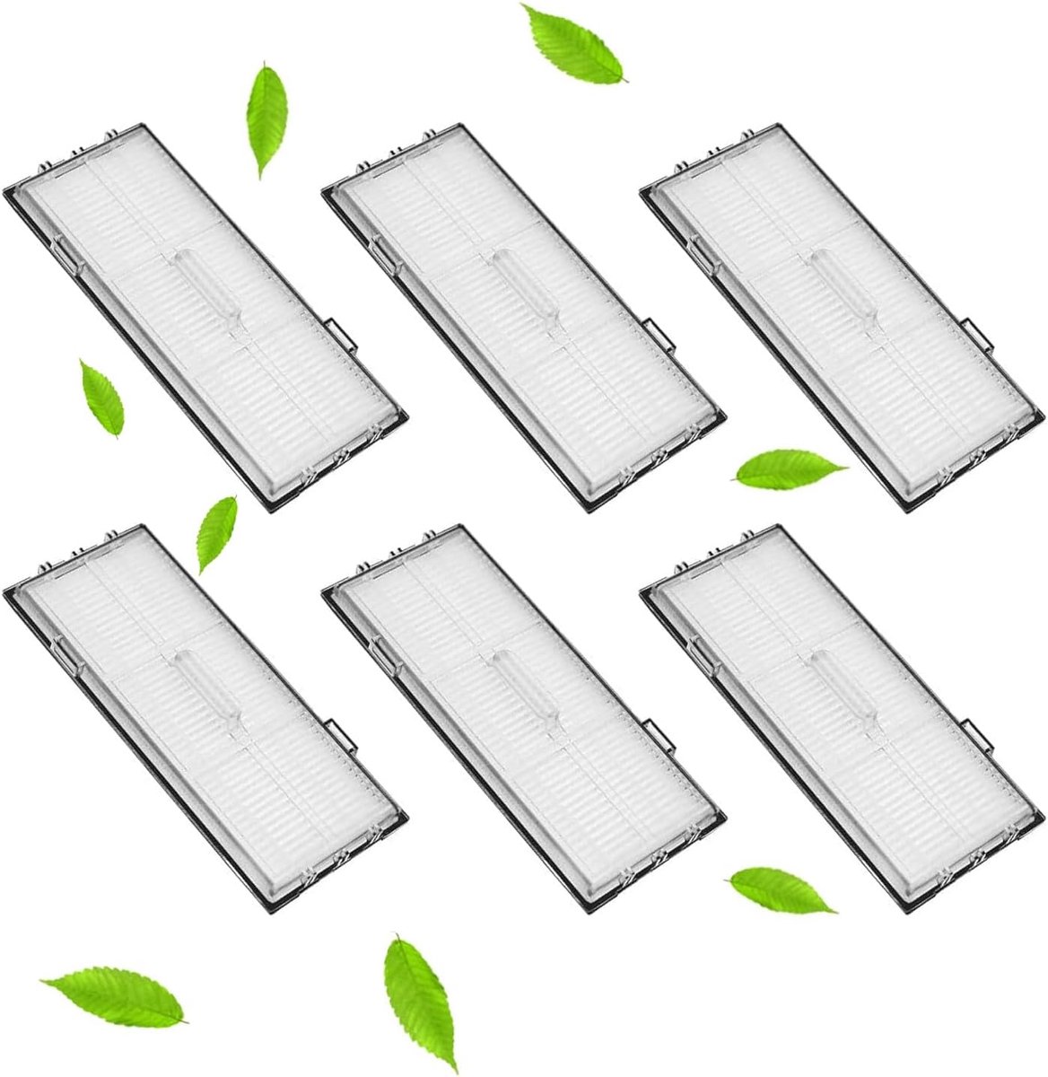 SnelShoppen - HEPA Filter Set voor Robotstofzuiger - 6 Stuks Vervangfilters Geschikt voor Roborock S7 S8 Pro Ultra, Wasbare en Hoge Efficiëntie HEPA F