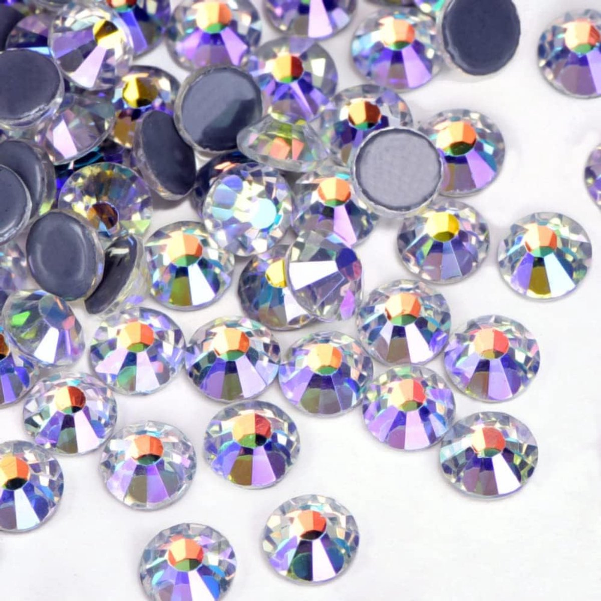 SnelShoppen - Hotfix Rhinestones, Glazen Strass Steentjes, Glitter Steentjes, Rond Diamant, 4.6-4.8 mm, Kleurige Gems voor Nail Art, 1440 Stuks