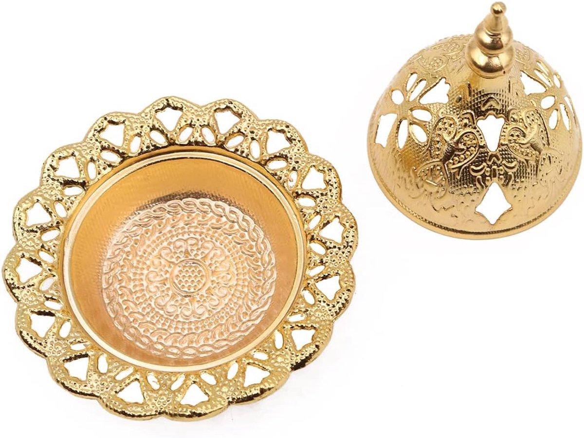 SnelShoppen - Aromatherapie Wierookhouder voor Thuis en Kantoor - Elegante Toren Design in Goud - 6.3cm Hoog, 7cm Diameter - Perfect voor Feesten en O