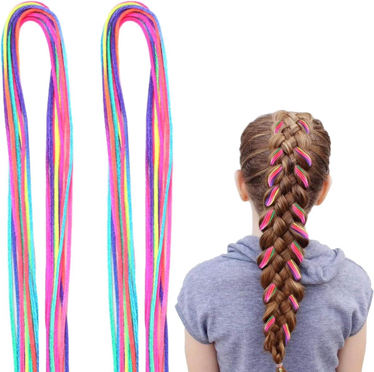 Haarvlechten voor Kinderen 70pcs - Kleurverloop - Modieuze Haaraccessoires - Voor Creatieve Styling - ShopVlot