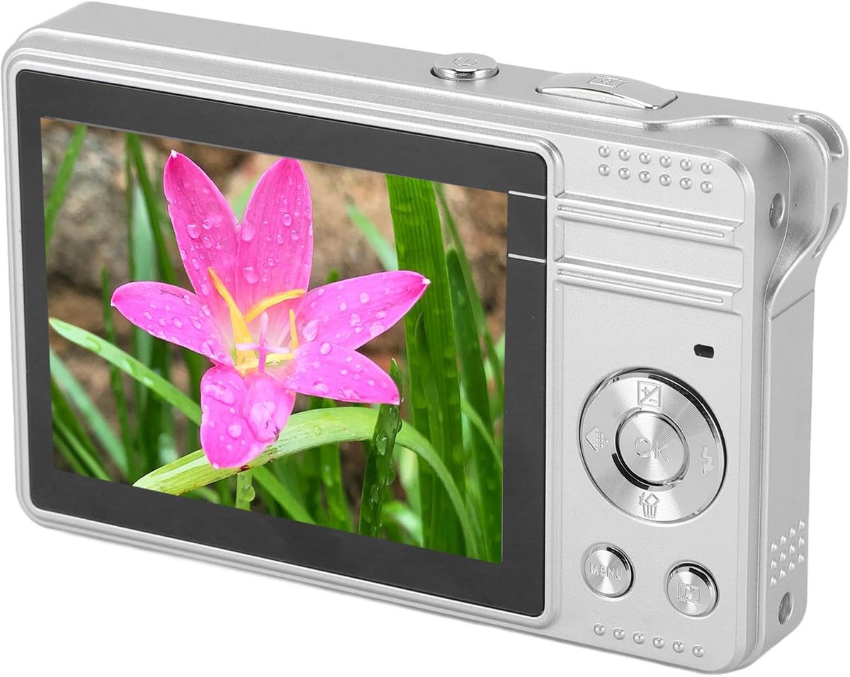 SnelShoppen - Digitale Camera 50MP, FHD 1080P, 16X Digitale Zoom, Autofocus, Vlog Camera met 2.8 Inch TFT Scherm, LED Flits voor Reisfotografie (ZILVE