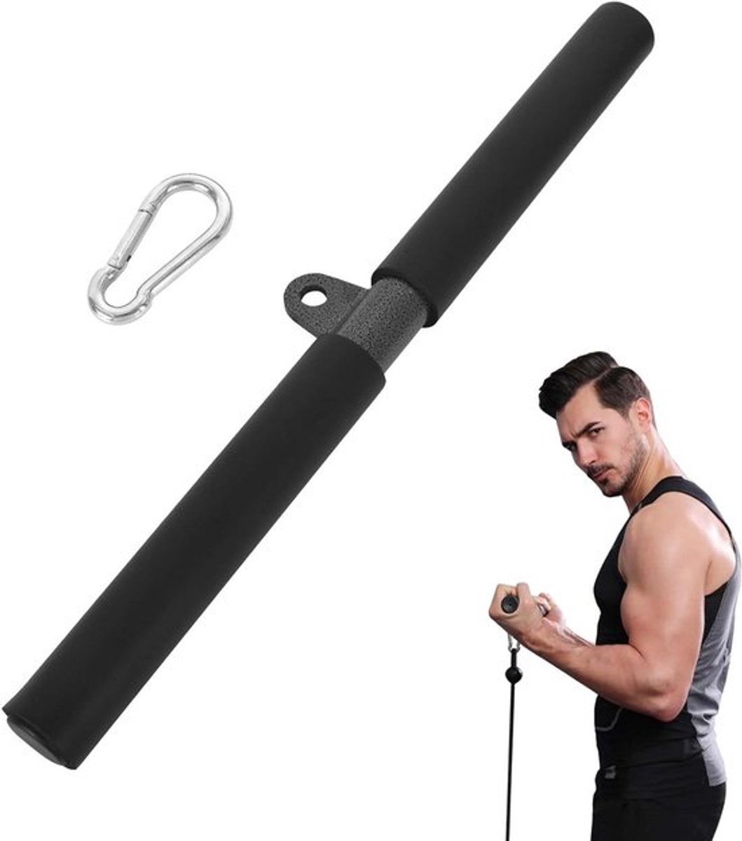 Draaiende rechte trekstang voor fitness, biceps- en tricepstraining, ideaal voor lat pulldown en spierversterking met antislip handvat