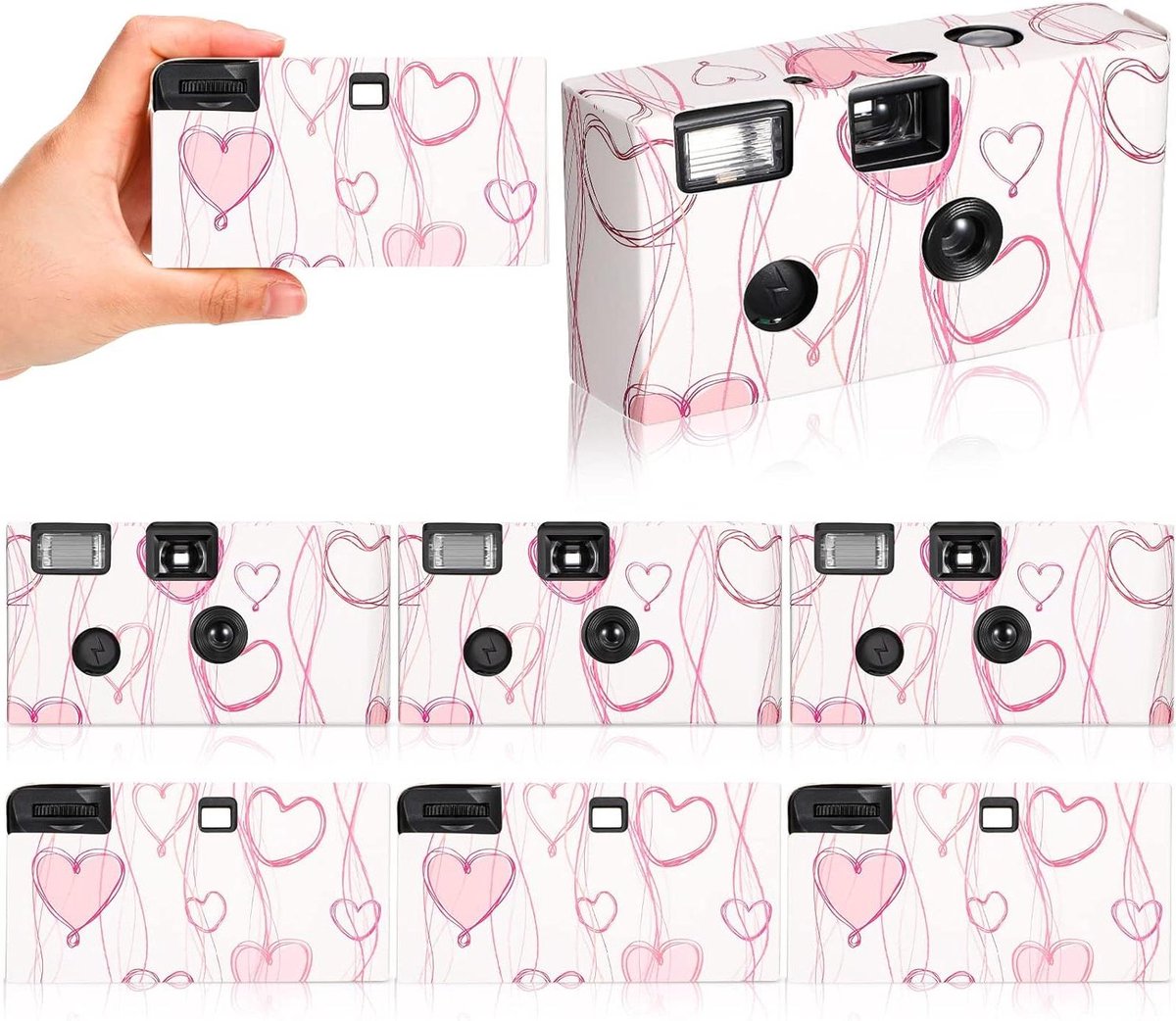 Wegwerp Camera Set - Eenmalige Camera Party Camera - Feestmomenten Vangen - Met Ingebouwde Flits - 8 Stuks - Multicolor