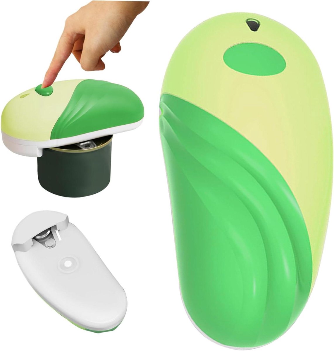 Elektrische Blikopener - Automatische opener - Keuken Gemak - Handsfree Bediening - 14.3 x 7.3 x 5.8 cm - Groen