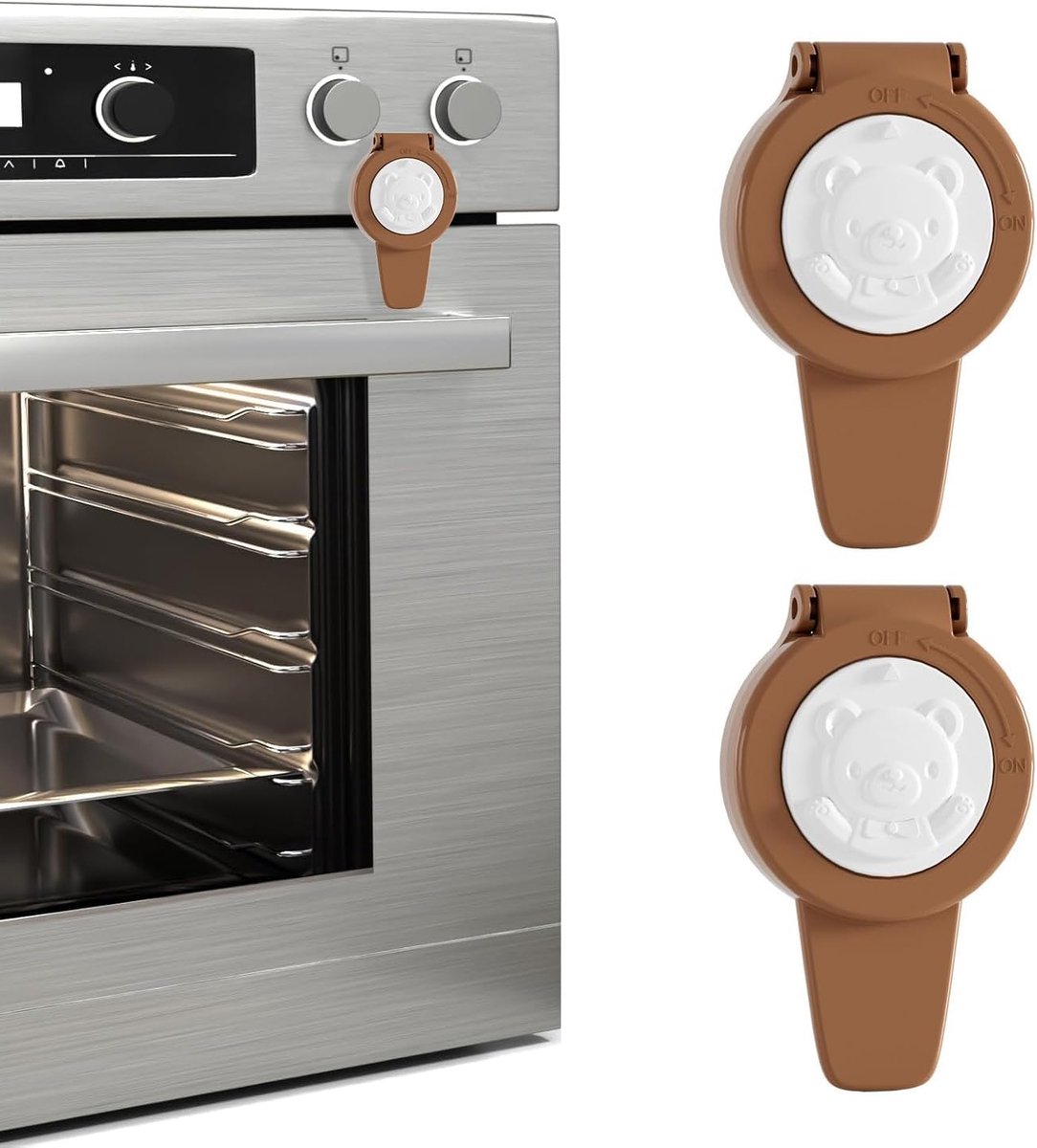 SnelShoppen - Pack van 2 Kinderveiligheidslock voor Oven - Kindvriendelijke Hittebestendige Oven Deurslot - Zelfklevend, Veiligheid voor Baby's en Peu