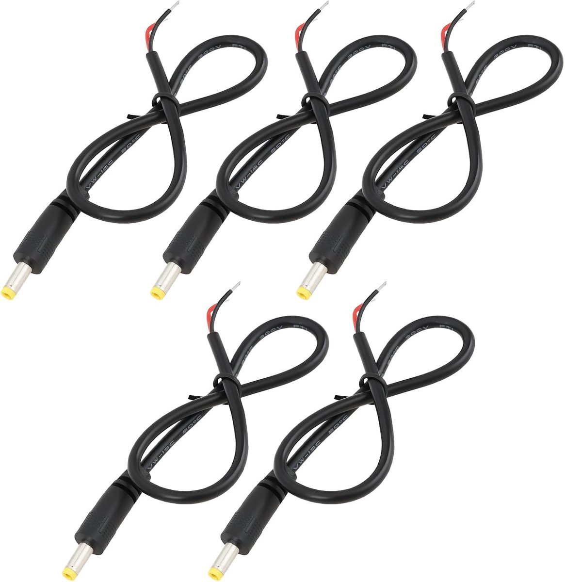 SnelShoppen - 5 stuks 4.0x1.7mm DC Mannelijke Plug Connector Pigtail 30 cm - 3A voor DIY Elektronica, Stroomprojecten, Flexibele Verbindingen