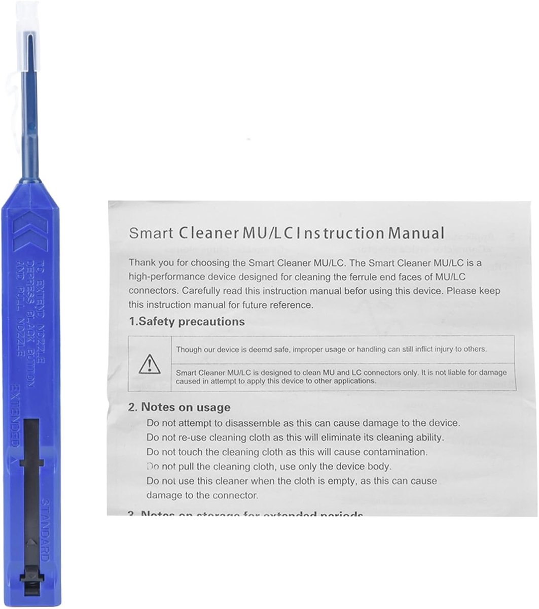 SnelShoppen - Universele Glasvezel Reinigingspen Schoonmaakgereedschap voor Glasvezelconnectoren (KOC-125 Geschikt voor LC, MU 1.25mm)
