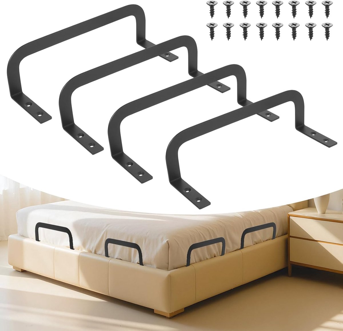 4pcs Mattress Topper Bed Mattress Holders Mattress Holders to Prevent Slipping, Metal Non Slip Mattress Slider Stopper - ShopVlot