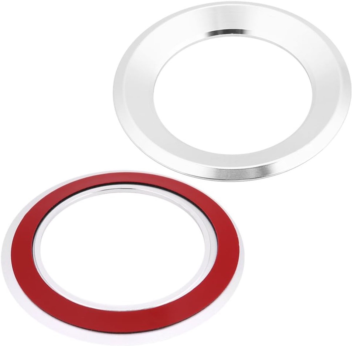 SnelShoppen - Aluminium Stuurwielring - 3 Kleuren Stuurwiel Cover Trim - Zilverkleurig - Duurzaam en Stijlvol - Geschikt voor Auto's