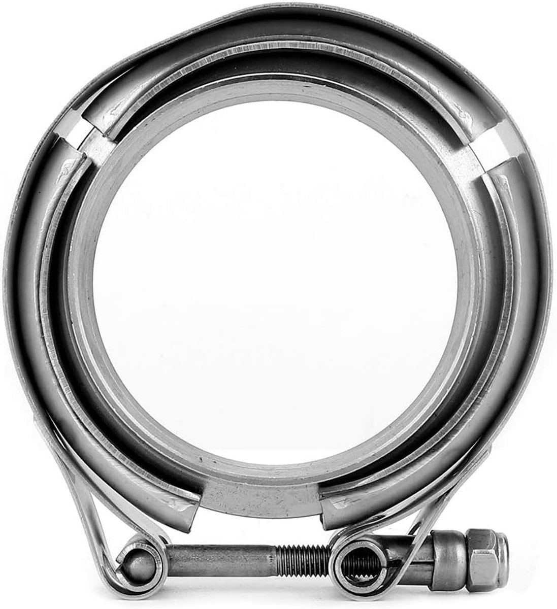 SnelShoppen - 2.75 Inch Turbo Uitlaat, Downpipe Roestvrij Staal, Klemflens, V-Band Klem, 2 Stuks Flens Kit, Uitlaatpijp, Klemset voor Turbo Uitlaatsys