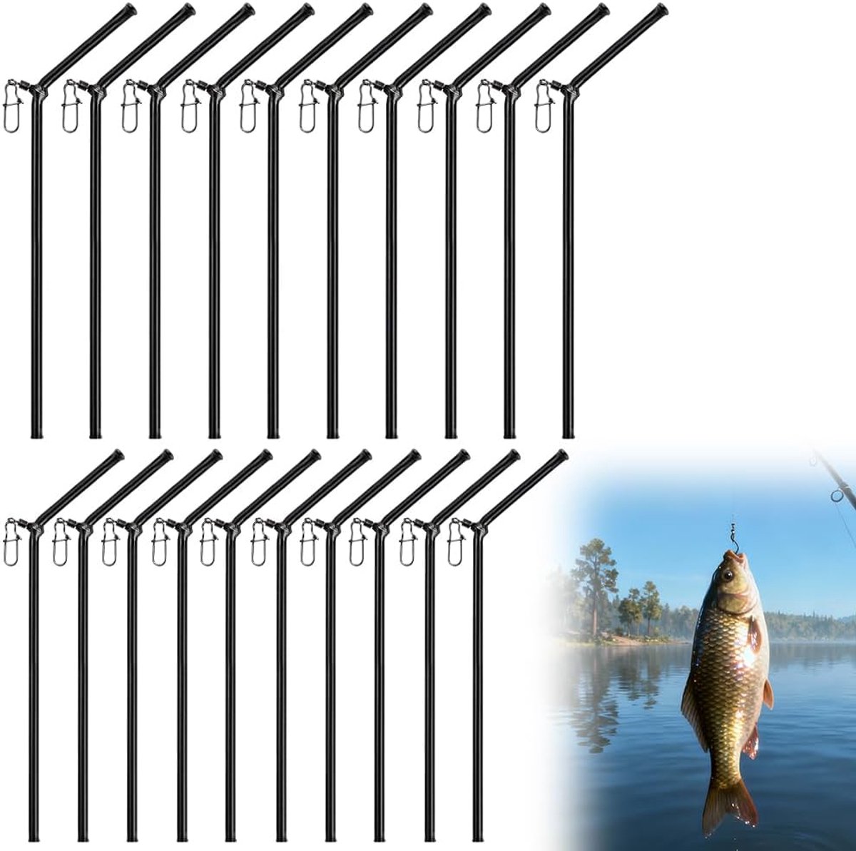 Metalen anti-tangle boom sleeves set 20 stuks - 9/12 cm mouw afstandhouders - roestvrij metaal - ShopVlot