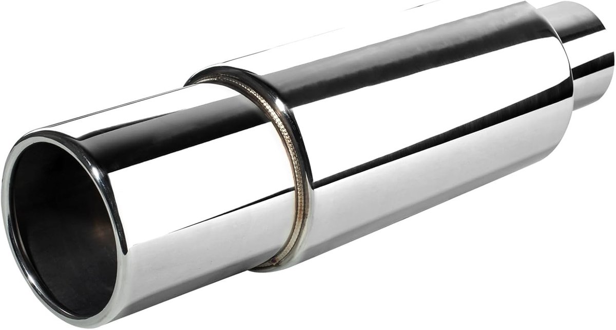 Stainless Steel Einddemper 63mm Inlaat, Sport Uitlaat Geluiddemper, 14,17 Inch Resonator Vervanging voor Dieselauto's