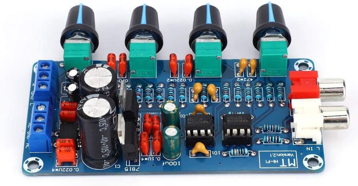 NE5532 HiFi Stereo Preamplifier Tone Board Treble Mediant Bass Volume Control Gemonteerd Board Dual AC 12V-18V - ShopVlot