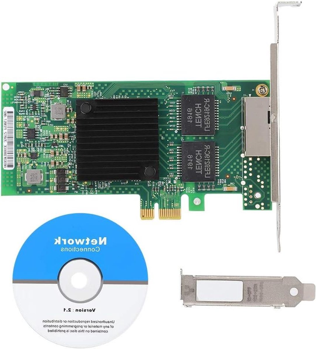 Server Netwerkkaart - Gigabit Ethernetkaart Dual-port - Servers Stabiliseren - PCI-E Vergulde Interface - 14 x 12 x 2 cm