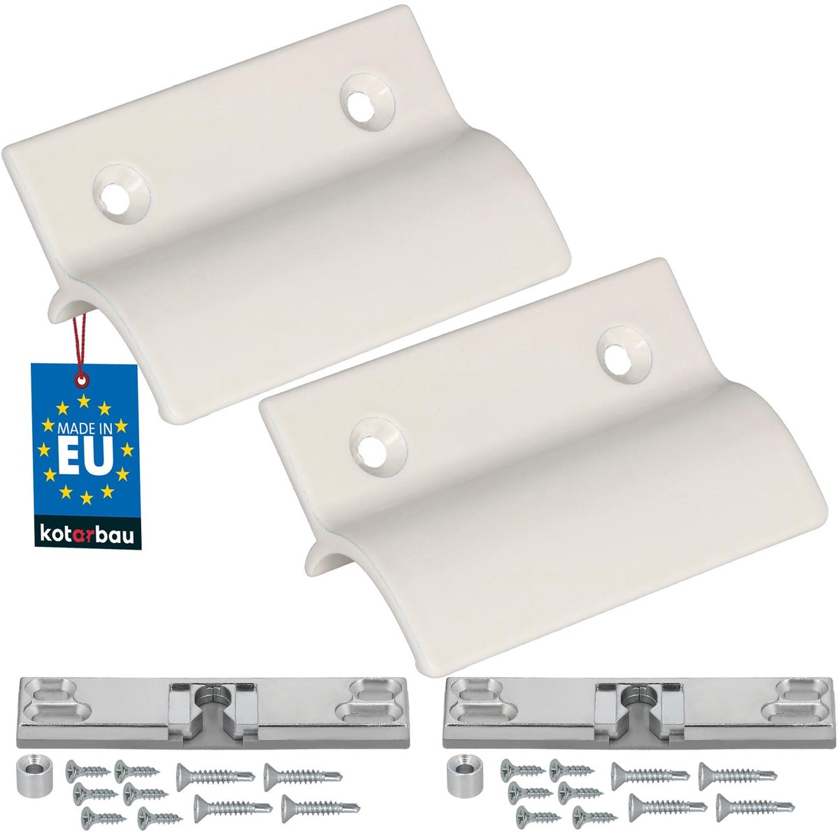 KOTARBAU® 2 Stuks - Balkondeurgreep - Terrasdeurgreep - met Balkondeur Snapper - Crème - Deurgreep Balkon - Terrasdeurgreep met Afstandhouder - Aluminium