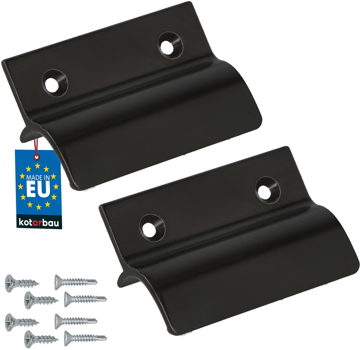 KOTARBAU® 2 Stuks - Balkondeurgreep - Terrasdeurgreep 65 x 45 mm - Aluminium - Deurgreep Balkon - Terrasdeurgreep met Brug - Bruin