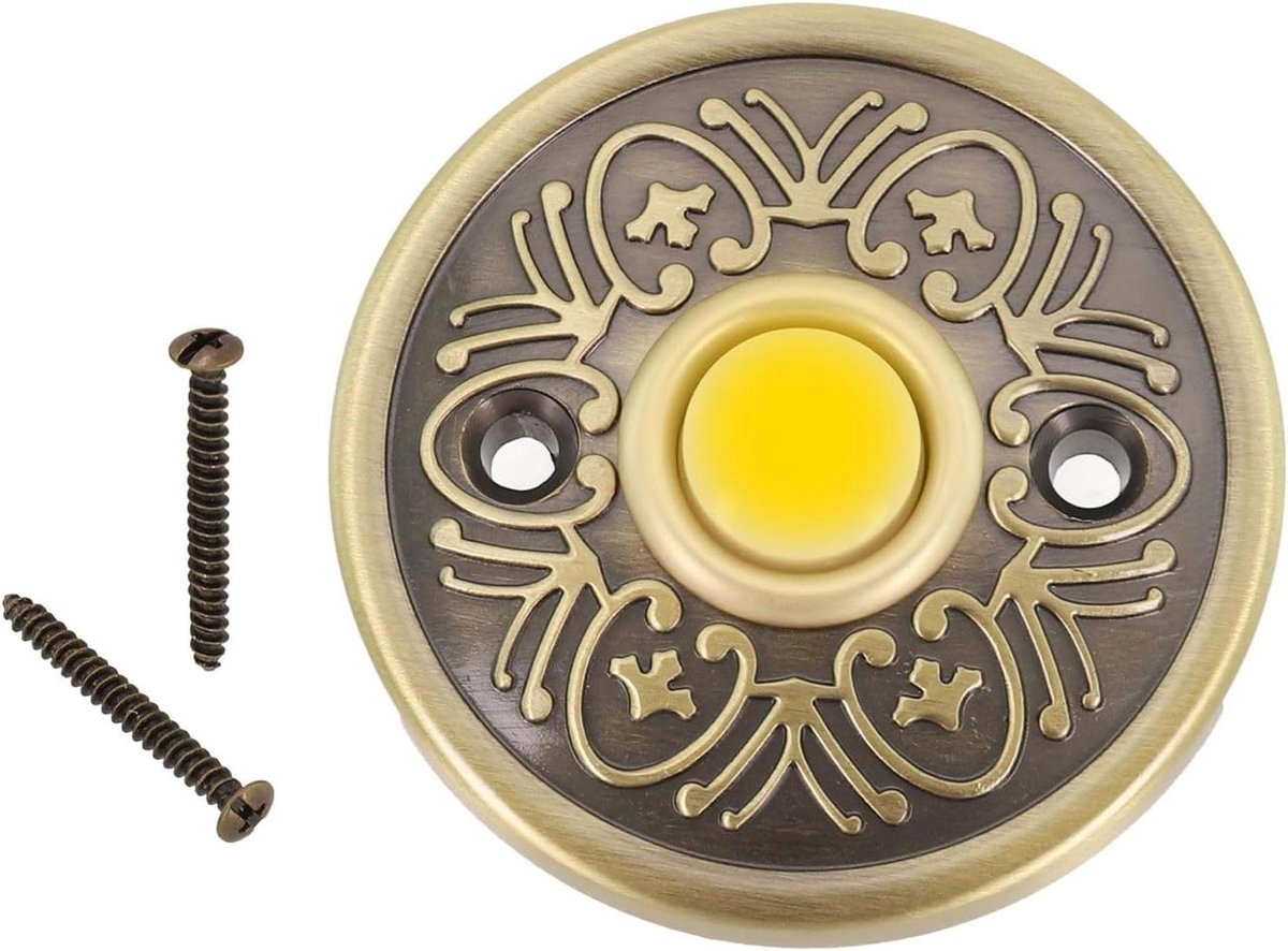 Deurbel Drukknop - Belknop Deur - Voordeur Beveiliging - LED Verlicht - 5 x 5 x 3 cm - Brons