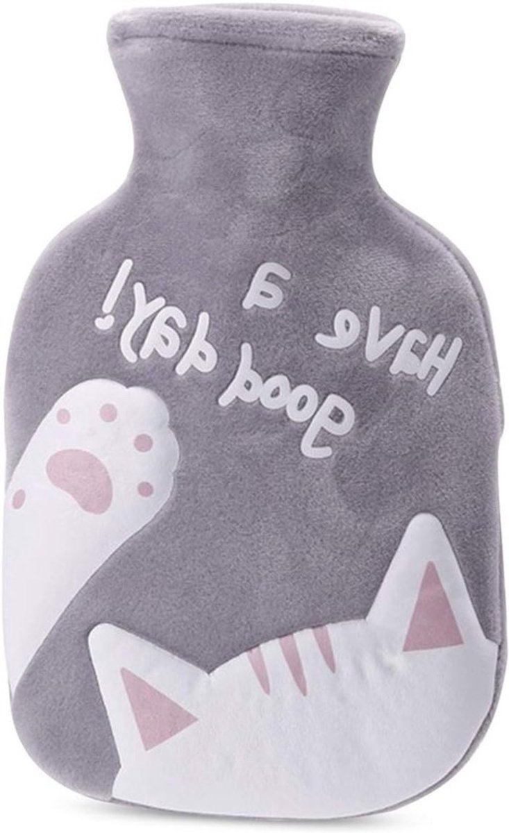 Duurzame Mini Warmwaterzak van 350ml met Verwijderbare Stoffen Hoes, Ideaal voor Warme Handen, Nek en Taille