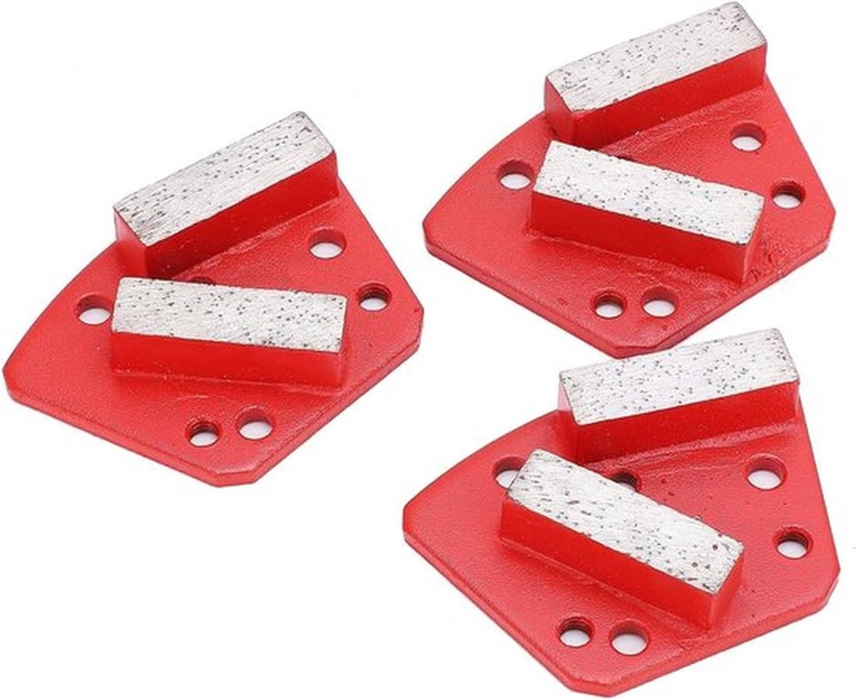 Trapezium Diamant Schuur schoenen, 3 Stuks 30# met 6 Gaten voor Beton Schuurmachines en Vloerbewerking