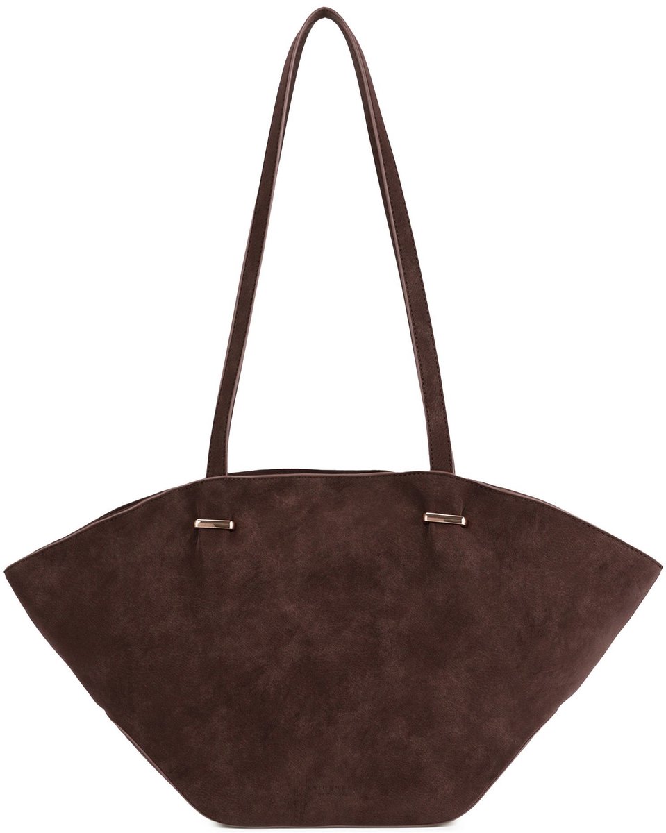 SEIDENFELT MANUFAKTUR schoudertas Rena Shopper Dark Brown donkerbruin